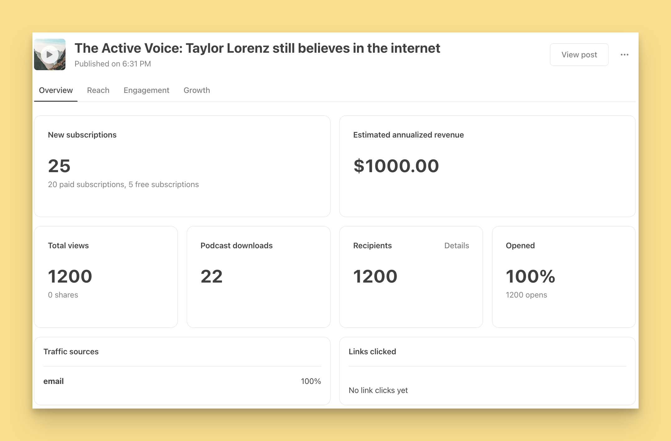 Video Stats Example