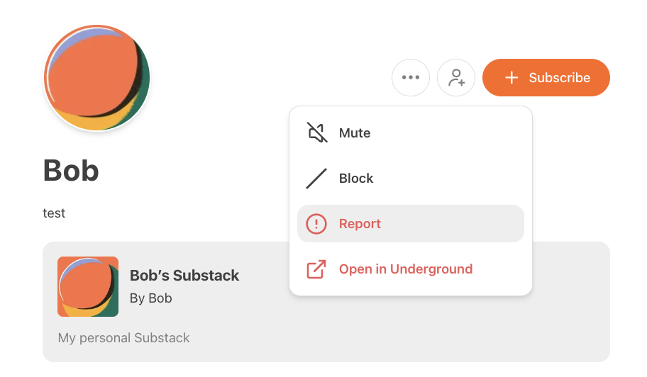 How do I report a profile on Substack? – Substack, Inc
