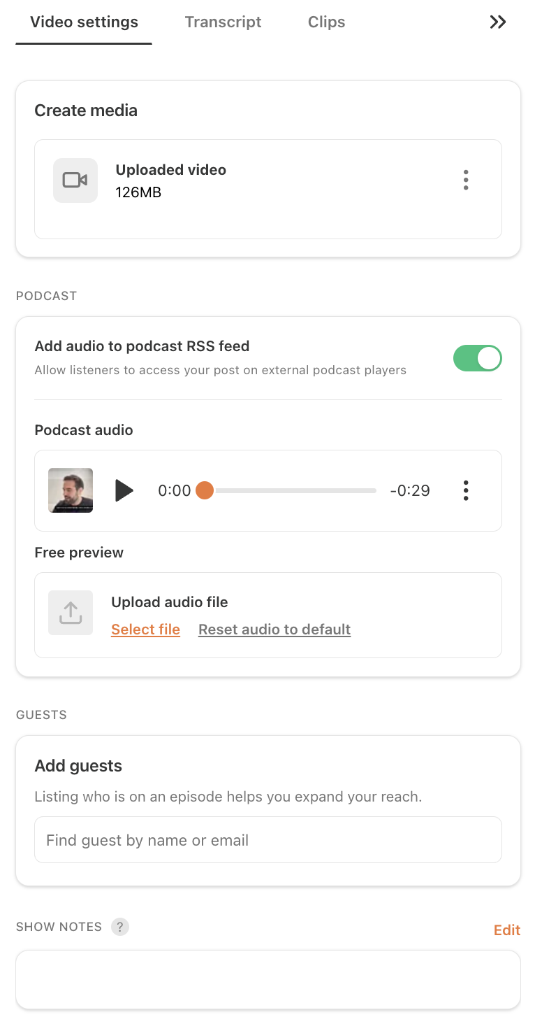 Video Settings Dashboard