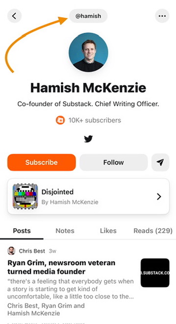 Finding a Substack Handle
