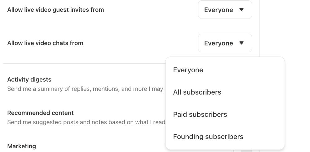 Live Chat Settings