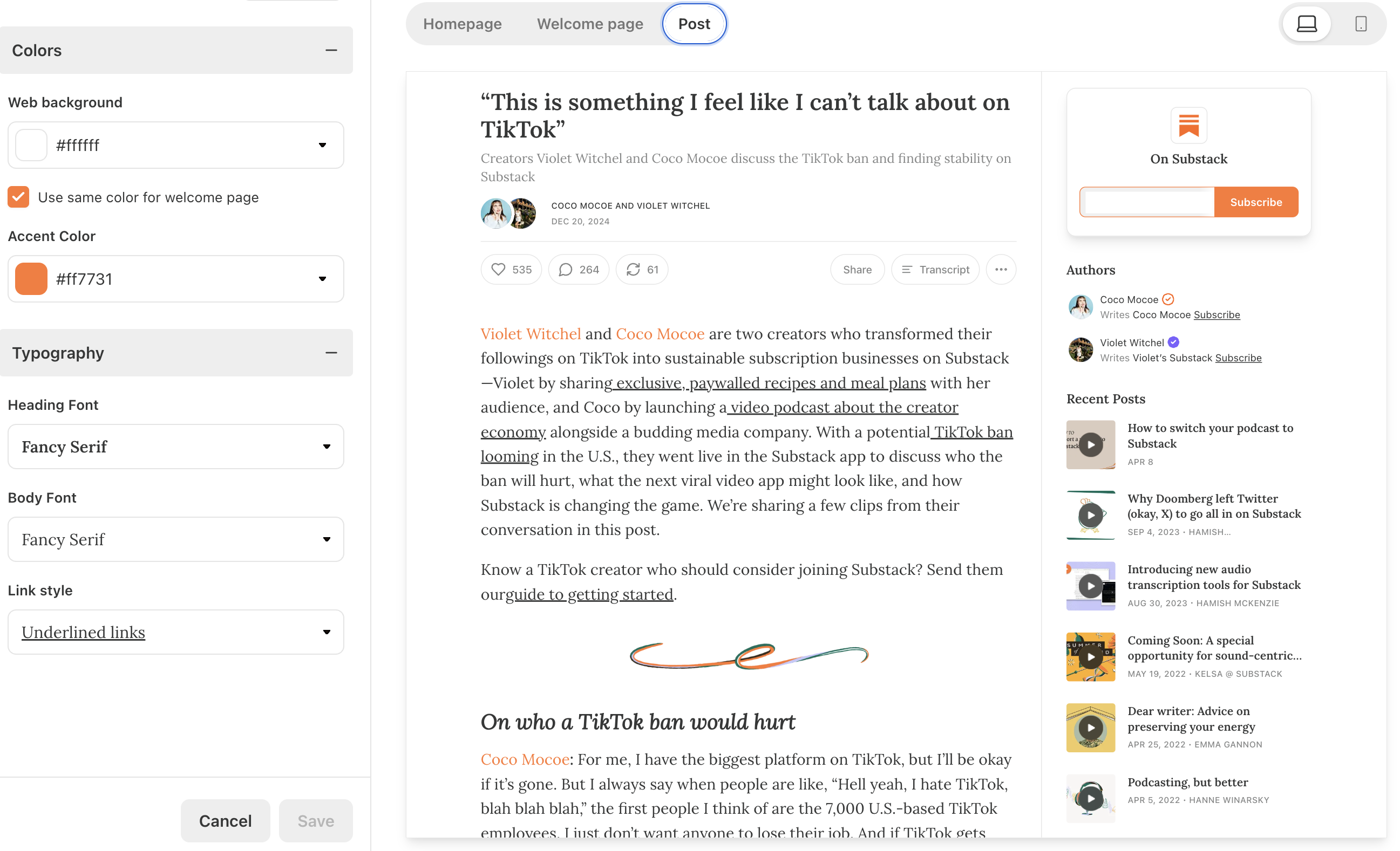 Can I use custom fonts on Substack? – Substack, Inc
