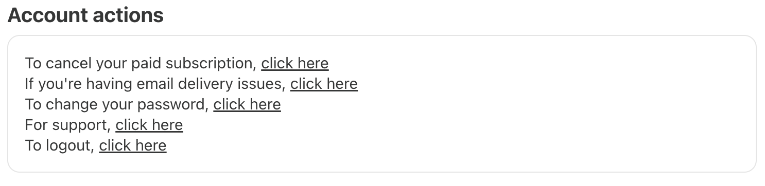 Account actions