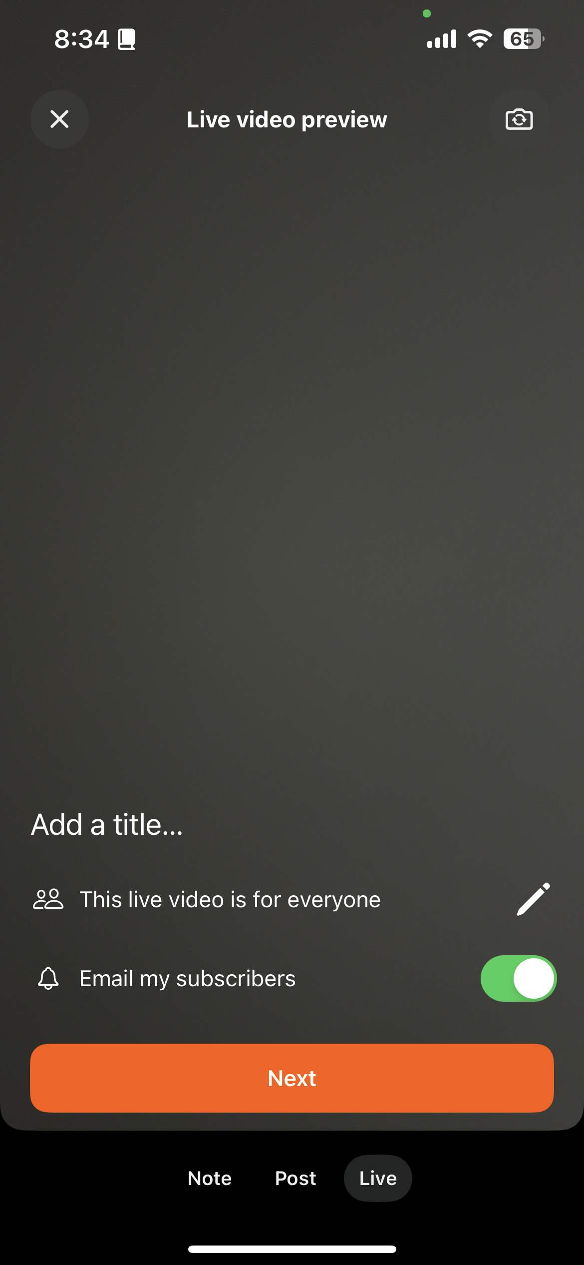 Live Video Option